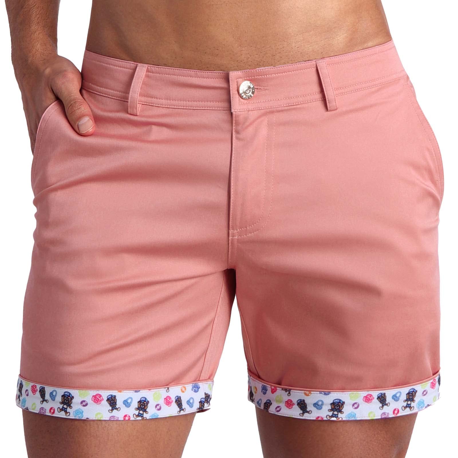 Men's Stretchy Chino Shorts - Comfortable Cotton Casual Streetwear with Reversible Cuffs | Perfect for Summer, Gym, and Outdoor Activities
