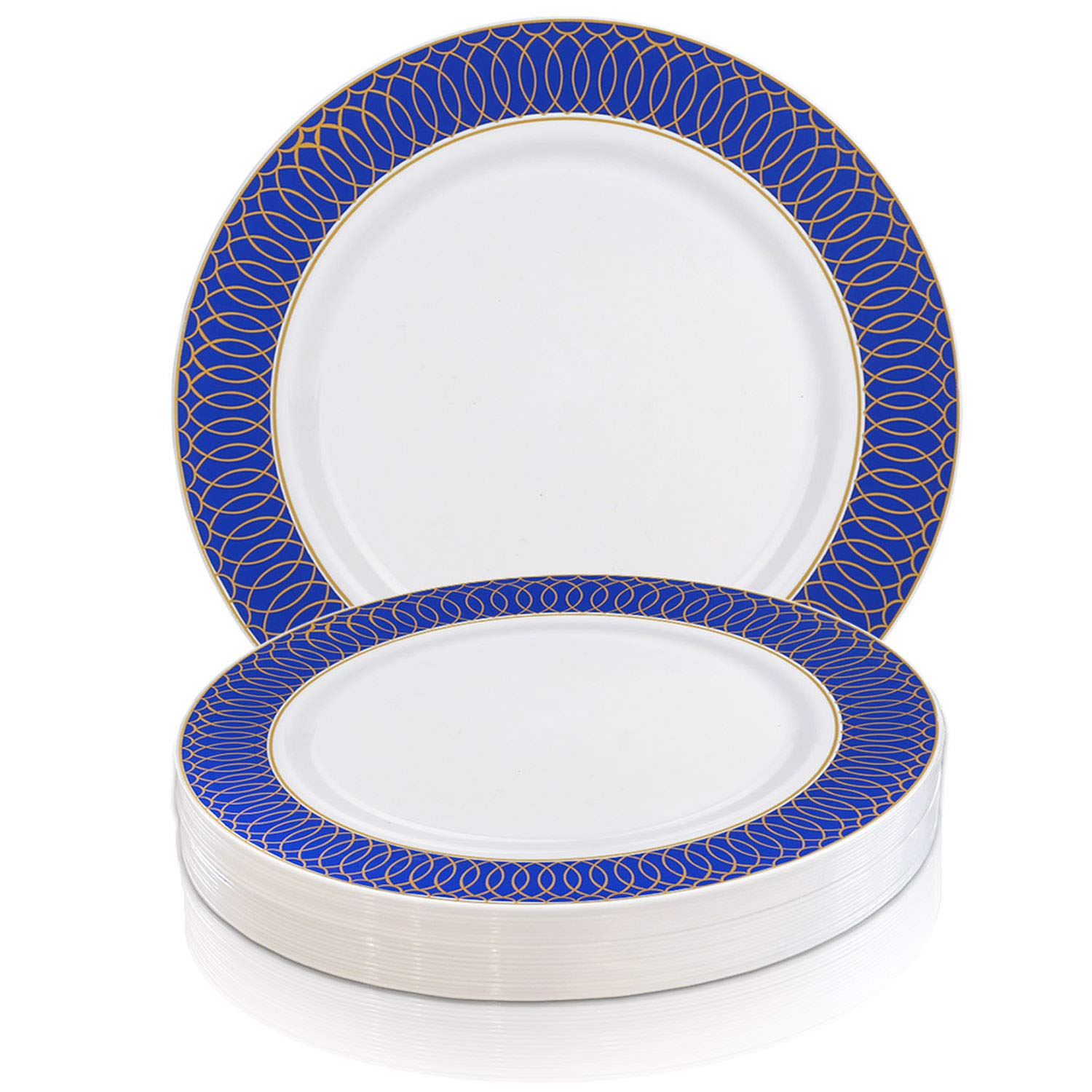 Elegant Disposable Plastic Dinner Plates 120 Pcs - 10.25