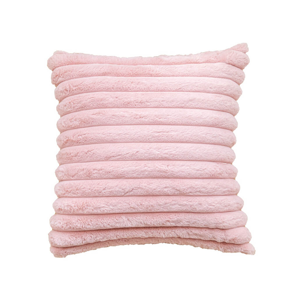 Soft Ribbed Velvet Fluffy Throw Pillow Cover - Decorative Cushion Case for Sofa, Bed, Couch - Cozy Home Decor for Living Room & Bedroom