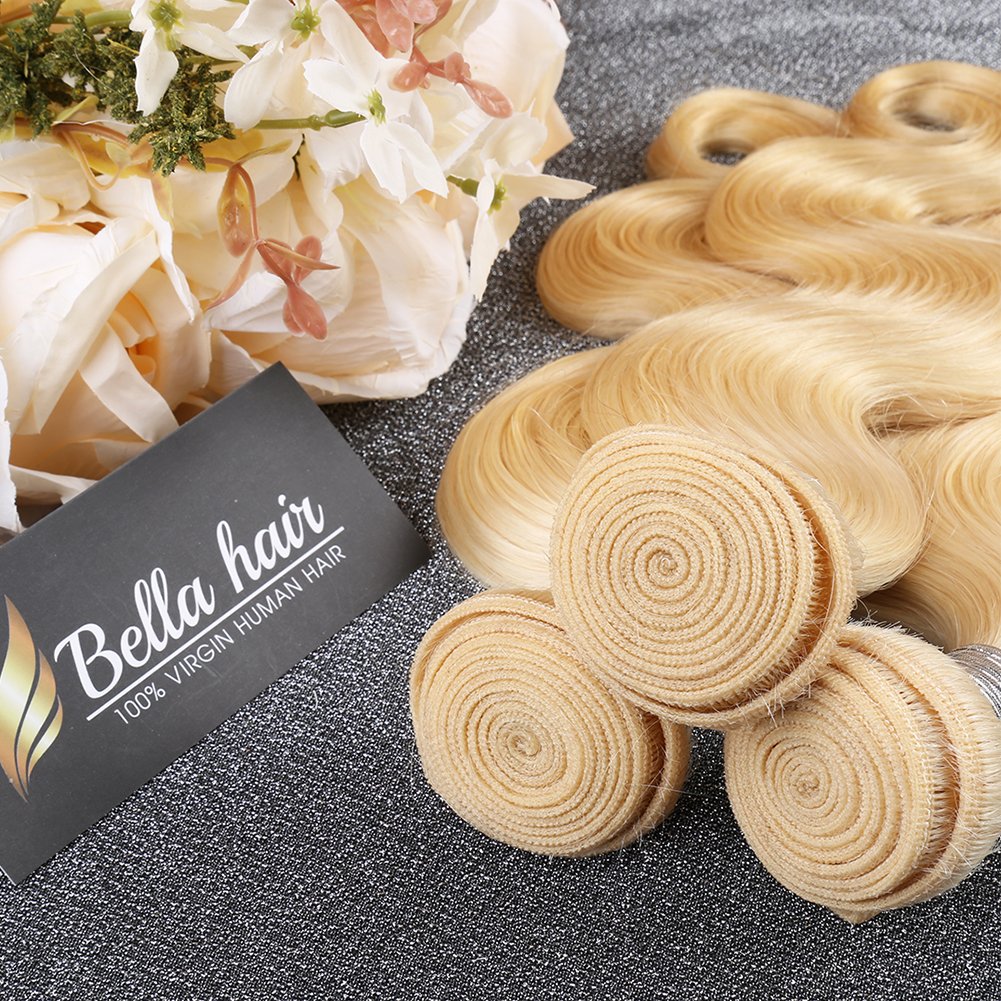 Bella Hair 613 Remy Virgin Human Hair Weave - Russian Blonde Human Hair Bundles Body Wave (2 Pieces 30 Inch) for Extensions, Weaving & Styling | Perfect for Daily Wear, Parties & Special Occasions