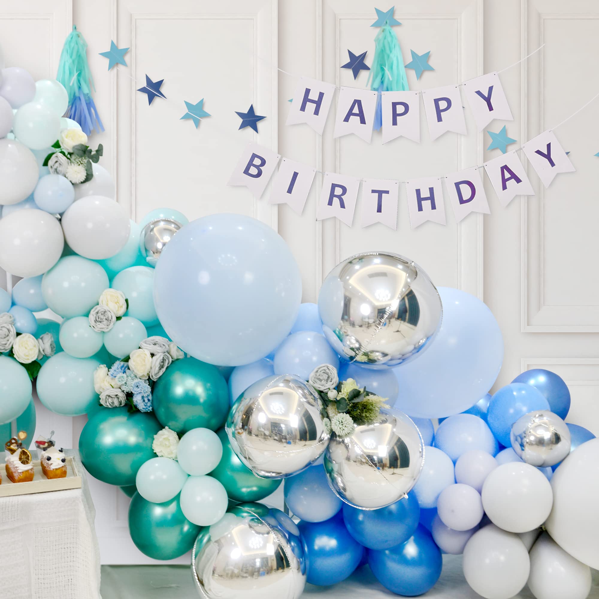 14pcs Silver Foil Balloons Set - 22in, 15in, 10in Mylar Balloons for Party Decorations | Large Metallic Chrome Balloons for Birthday, Wedding, Anniversary & Graduation Events | 360° 4D Round Helium Balloon Decorations