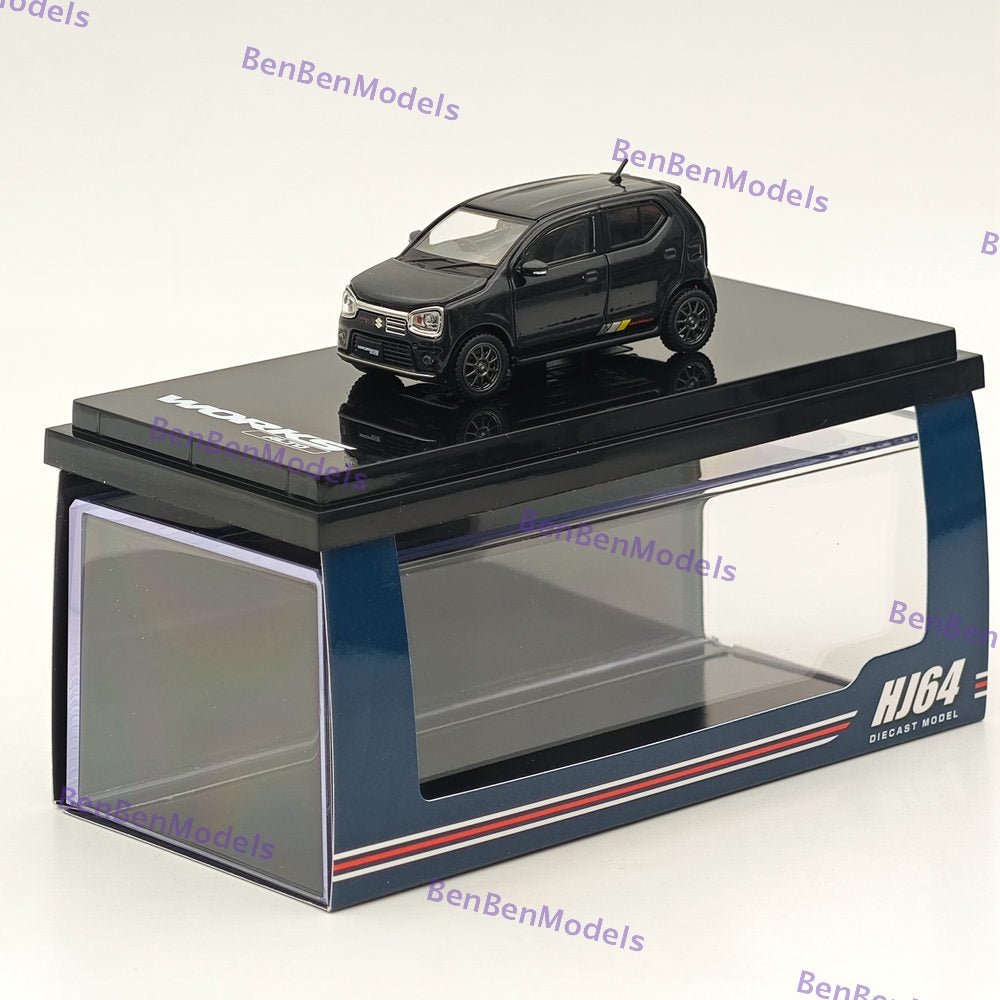 1/64 Scale Hobby Japan SUZUKI ALTO WORKS (HA36S) Diecast Model Car - Bluish Black HJ641070ABK | Collectible Miniature Vehicle for Display, Racing Enthusiasts, and Japanese Car Fans