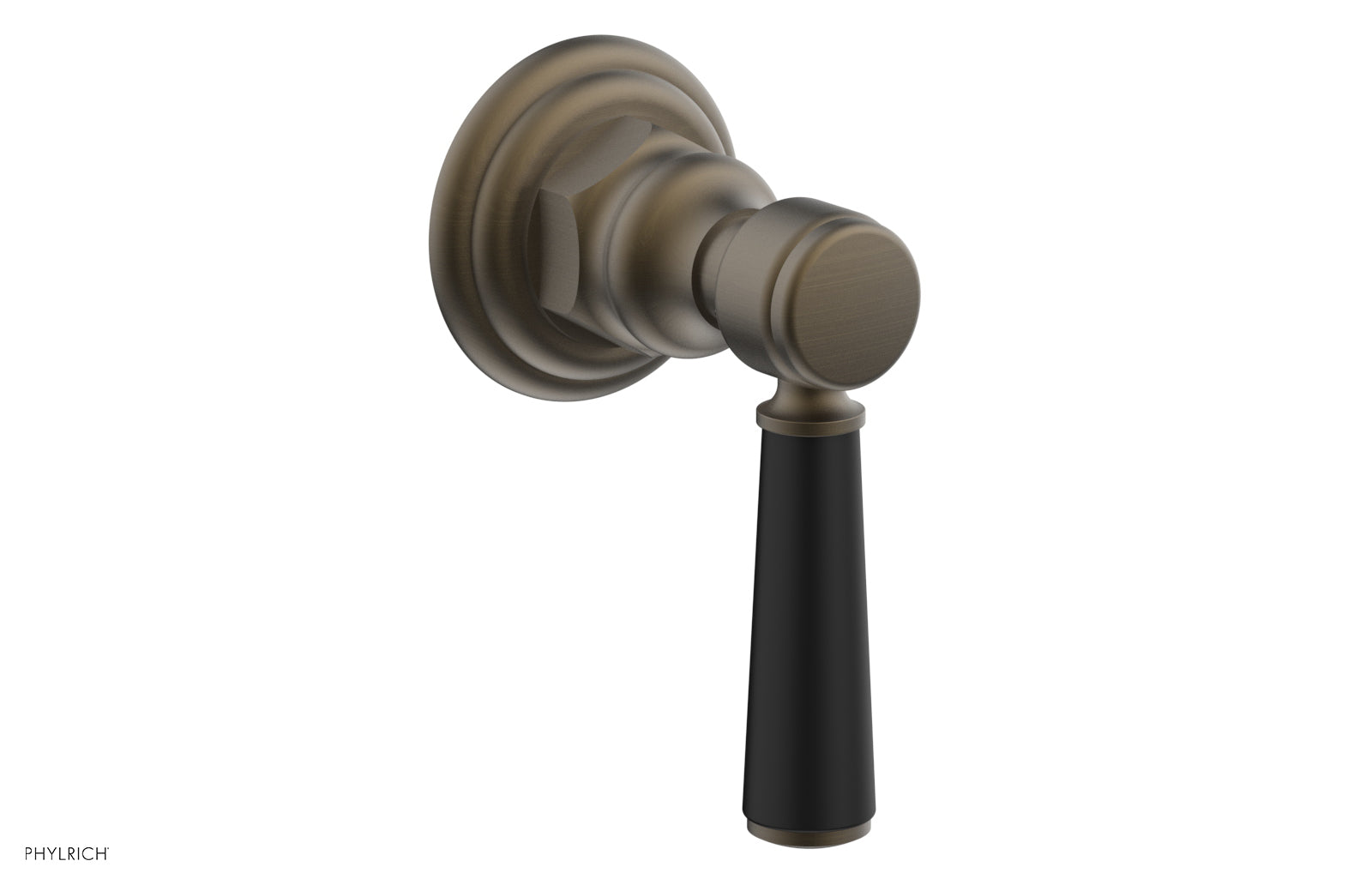 HEX TRADITIONAL / HENRI Volume Control Diverter Valve - Satin Black Lever Handle (Model 500-36) - Perfect for Bathroom & Shower Fixture Replacement