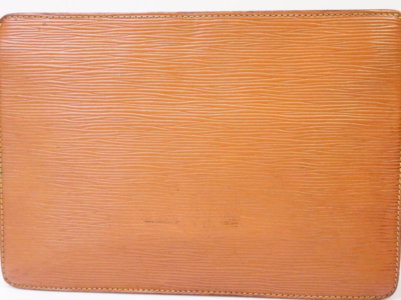 Authentic Pre-Owned Louis Vuitton Epi Gold Cipango Brown Pochette Homme Clutch Bag M52528 200354 - Luxury Vintage Men's Clutch for Formal Events & Date Nights