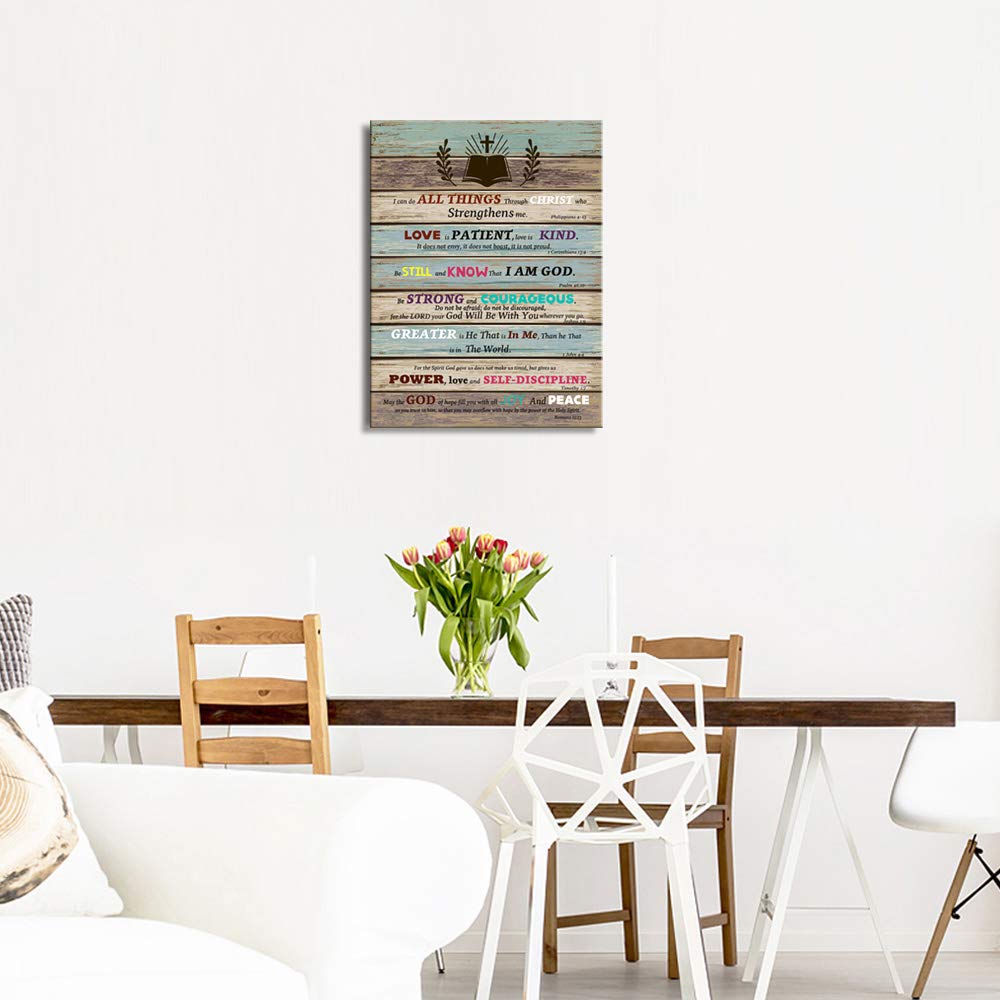 Inspirational Bible Verse Canvas Wall Art - Christian Scripture Decor for Office, Bathroom, Bedroom - Rustic Farmhouse Religious Gift - 'Be Still and Know That I Am God' - Perfect for Home, Church & Prayer Room Decor