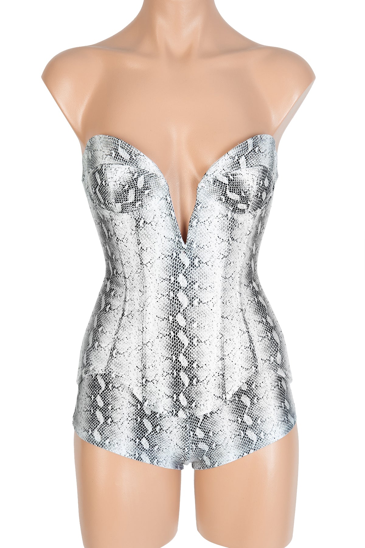 Sexy Naked Carousel Deep V Stretch Corset for Women - Lingerie & Shapewear for Evening Parties, Date Nights & Boudoir Photography