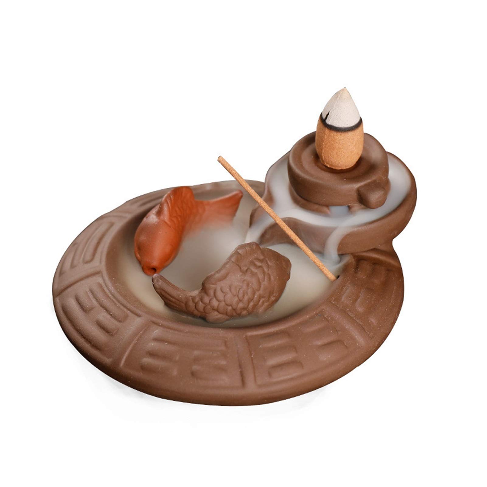 Purple Sandstone Backflow Incense Burner Tower - Aromatherapy Burner for Relaxation, Meditation & Home Decor | Perfect for Yoga, Spa & Stress Relief