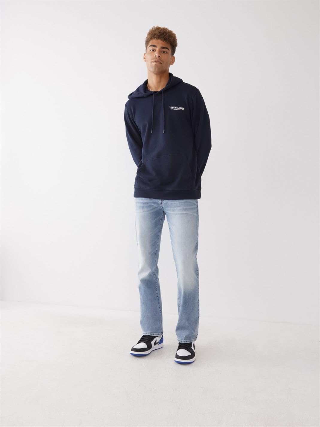True Religion Men's Ricky Flap Sn 32 Inseam Light Breakers Distressed Denim Jeans - Size 36 | Slim Fit Stretch Comfort for Casual Wear & Night Out