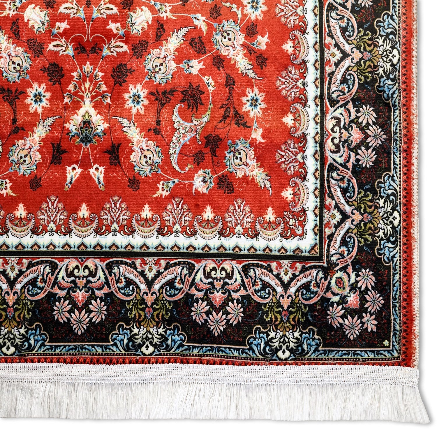 Premium Islamic Prayer Rug - Red Floral Design Prayer Mat for Muslims - Perfect for Home, Mosque & Travel Use