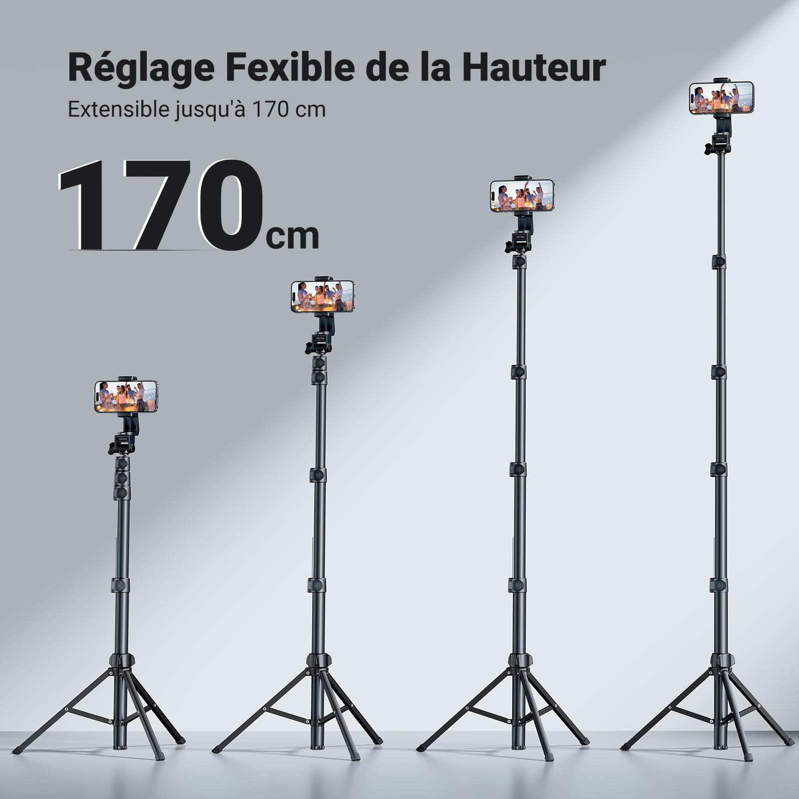 UGREEN 3-in-1 Bluetooth Selfie Stick with Tripod & Wireless Remote - 360° Rotating Extendable Phone Stand for iPhone 16 Plus/Pro Max, Galaxy S24 Ultra - Perfect for Travel, Vlogging & Group Photos