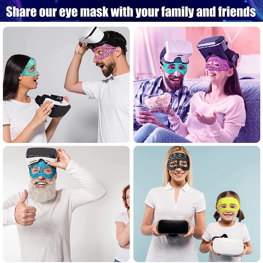 Koanhinn 5-Pack VR Eye Sweatband - Breathable Virtual Reality Headset Cover & Accessories for Oculus Quest, HTC Vive - Perfect for Gaming, Fitness & Long VR Sessions