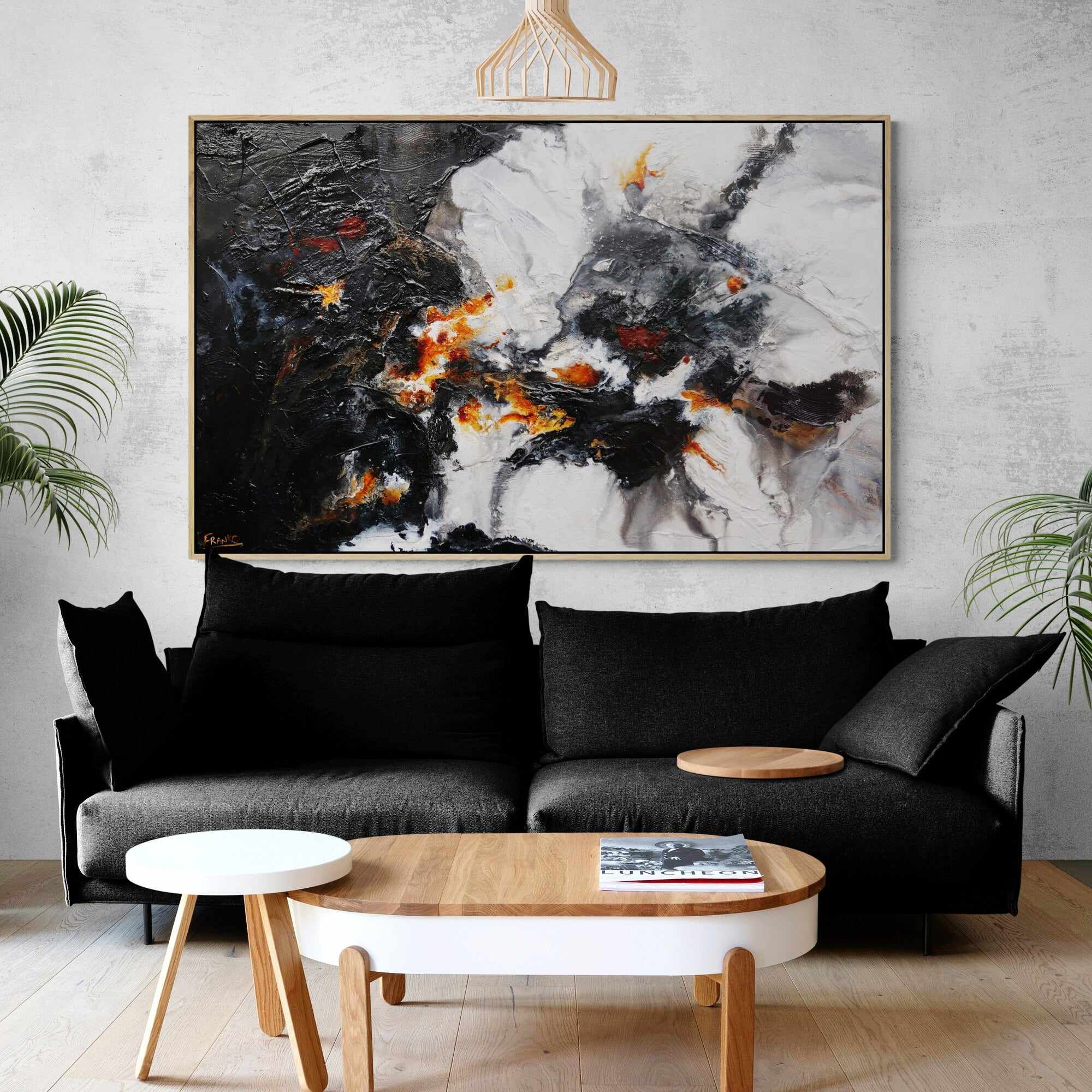 Rustic Charcoal Abstract Painting 63
