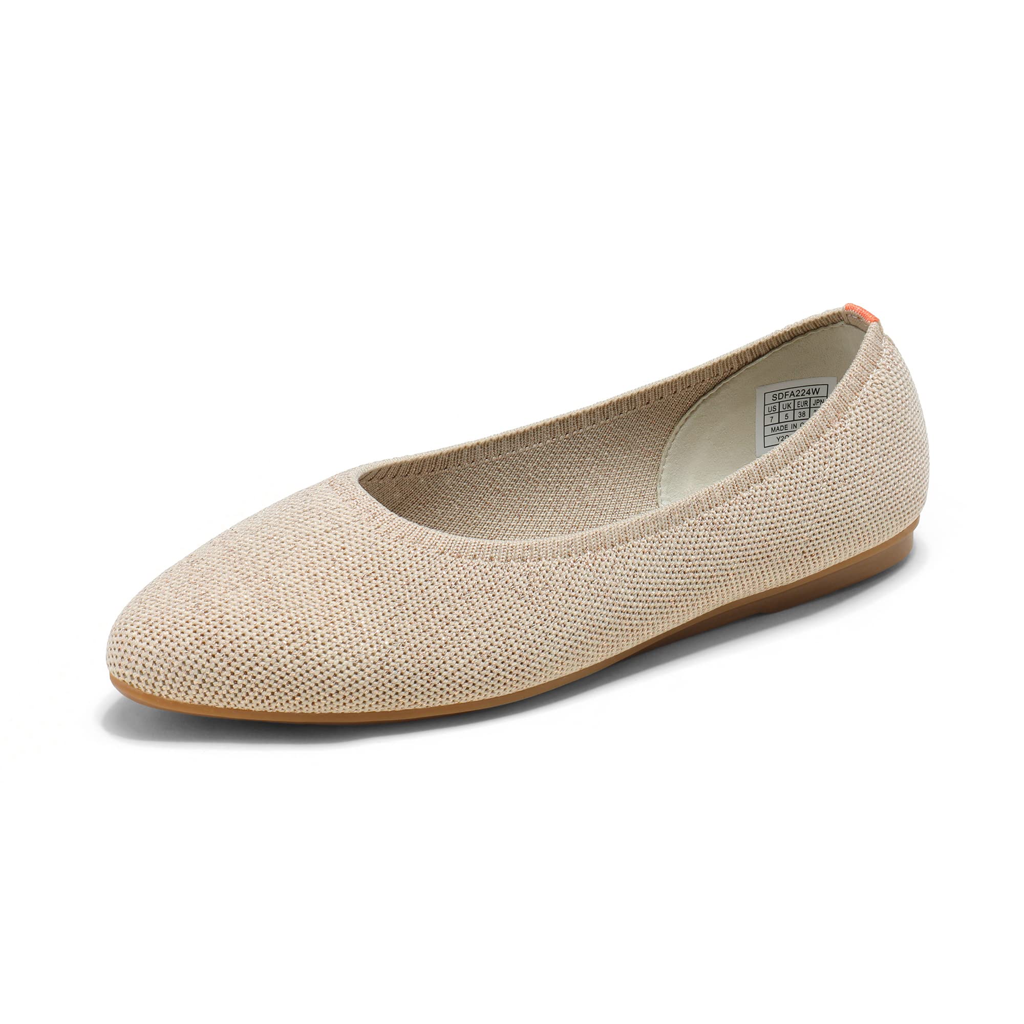 DREAM PAIRS Women's Comfortable Ballet Flats - Pointed Toe Knit Dress Shoes for Work & Everyday Wear | Office, Commuting & Casual Outfits