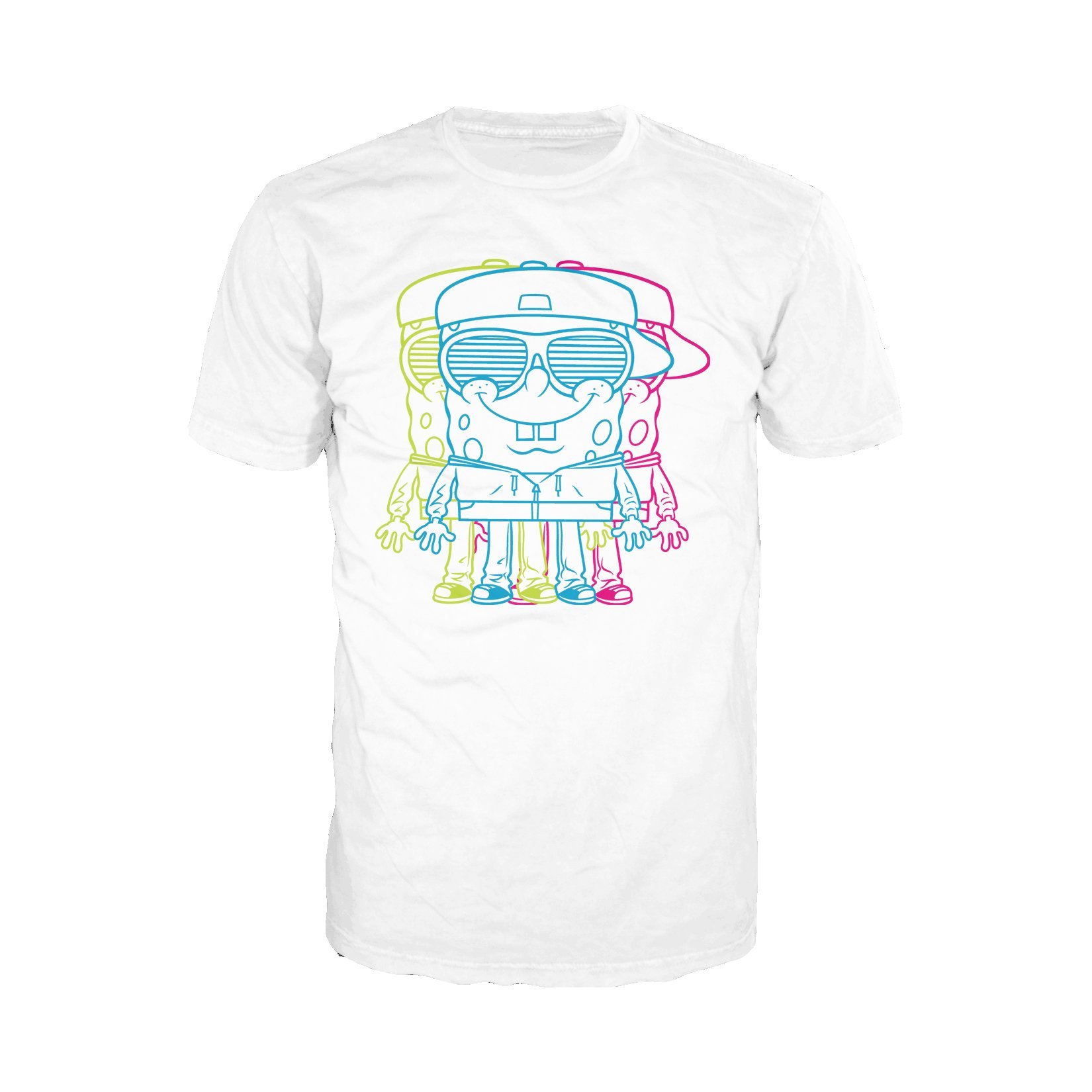 SpongeBob SquarePants 3D Printed Official Men's T-Shirt - White Cotton Casual Tee for Fans, Gifts & Everyday Wear