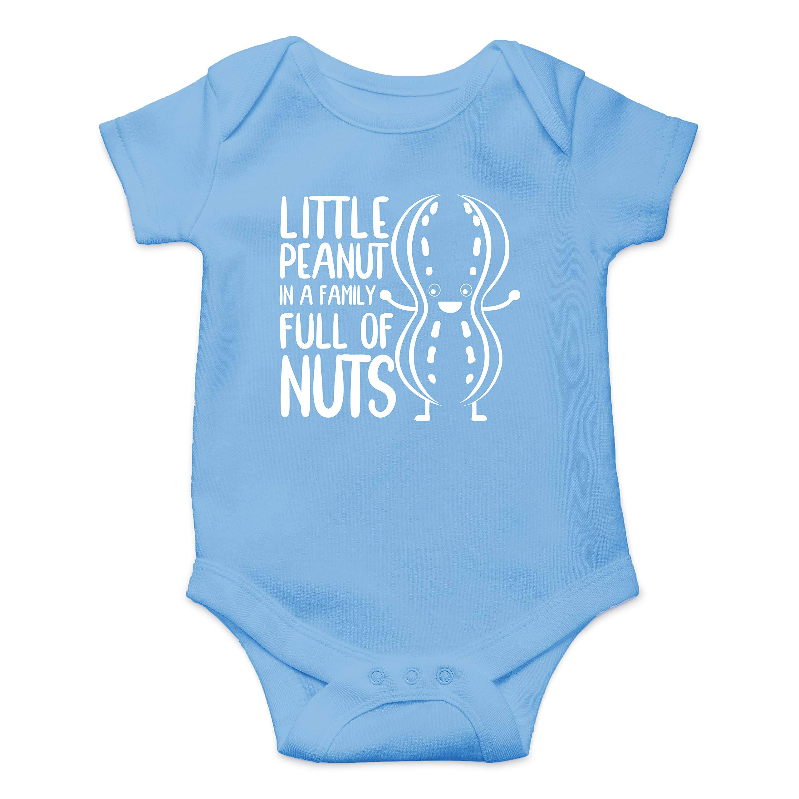 Funny Baby Bodysuit - Little Peanut In A Family Full Of Nuts - Cute Newborn Boy Outfit for Family Photos & Playtime