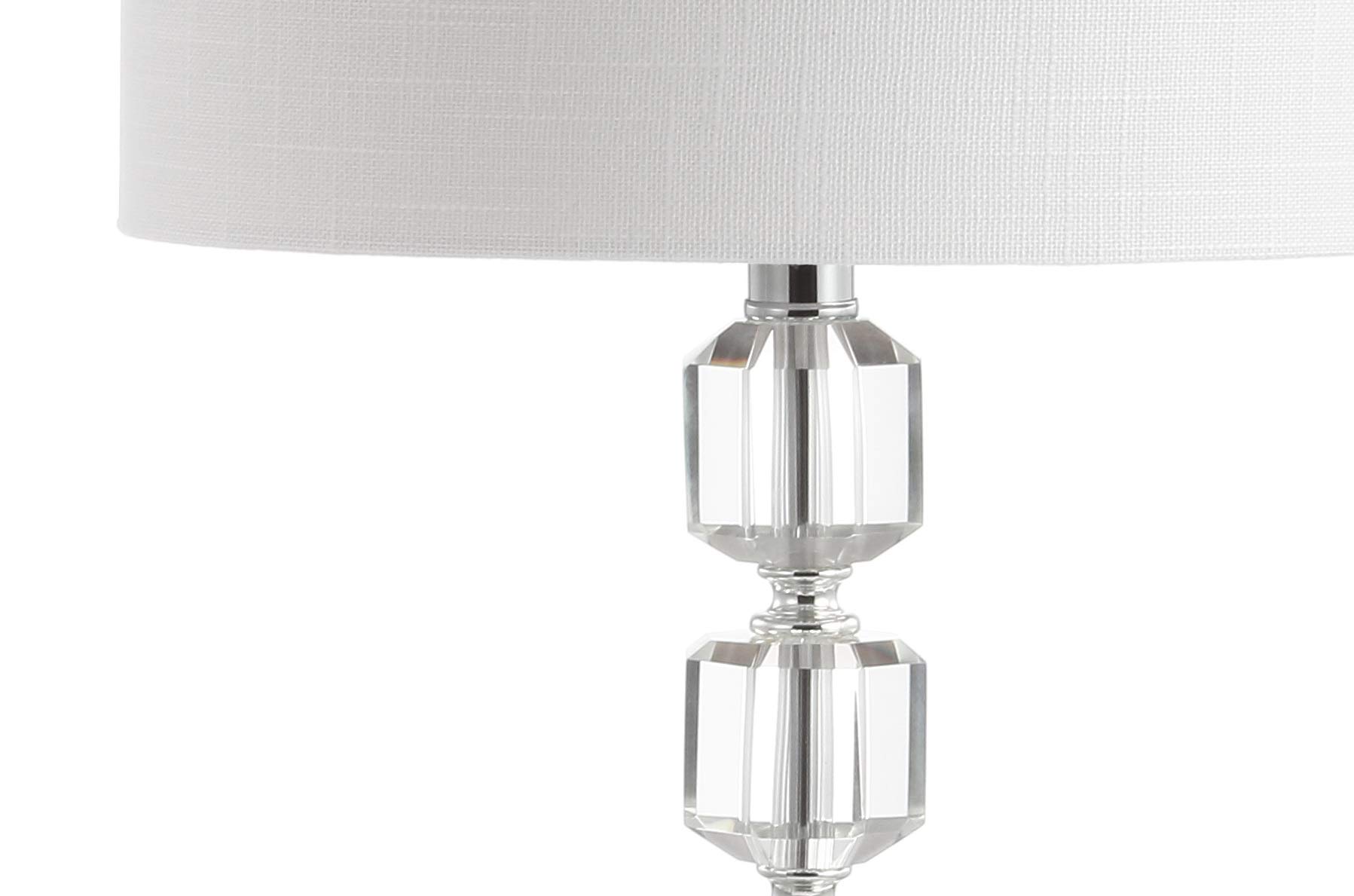 Jonathan Y JYL5053A-SET2 Set of 2 Modern Stacked Crystal/Metal LED Table Lamps - 27.5