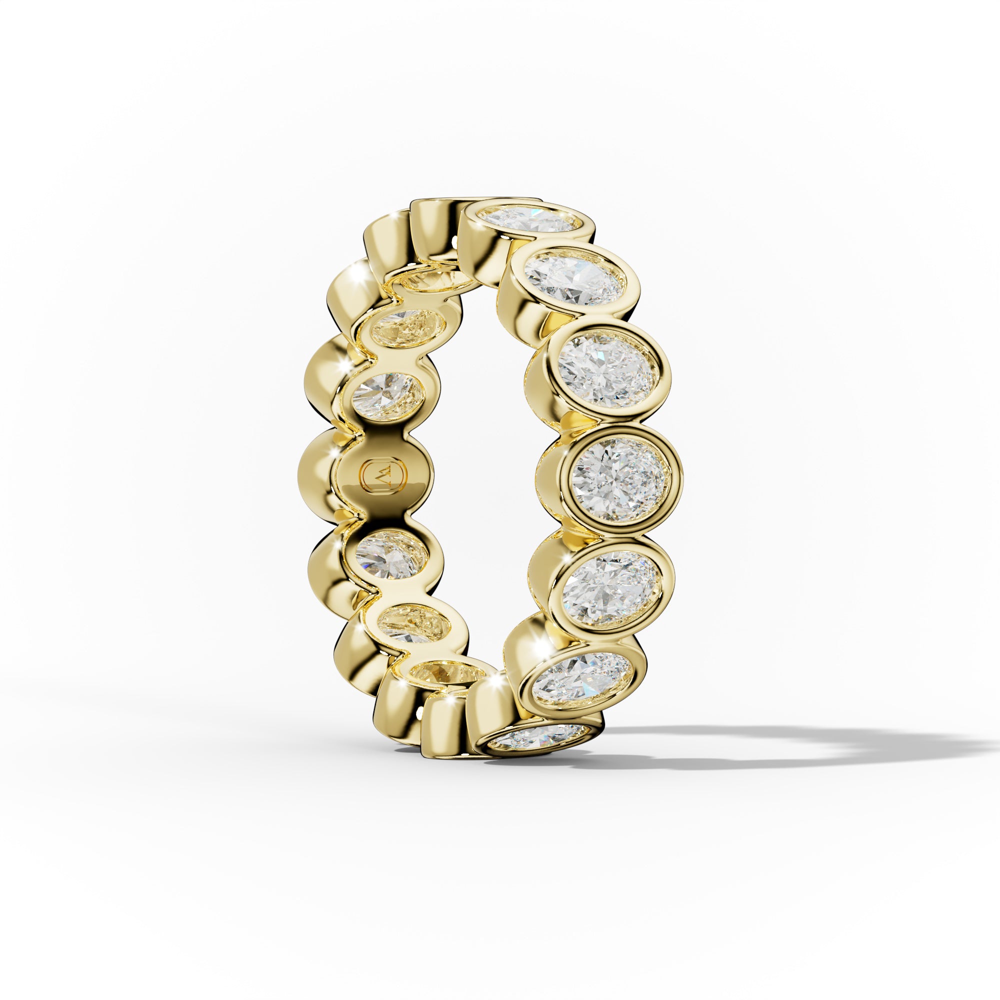 3.0 Carat Oval Diamond Eternity Wedding Band - Bezel Set Engagement Ring for Women, Perfect for Anniversary, Proposal & Special Occasions