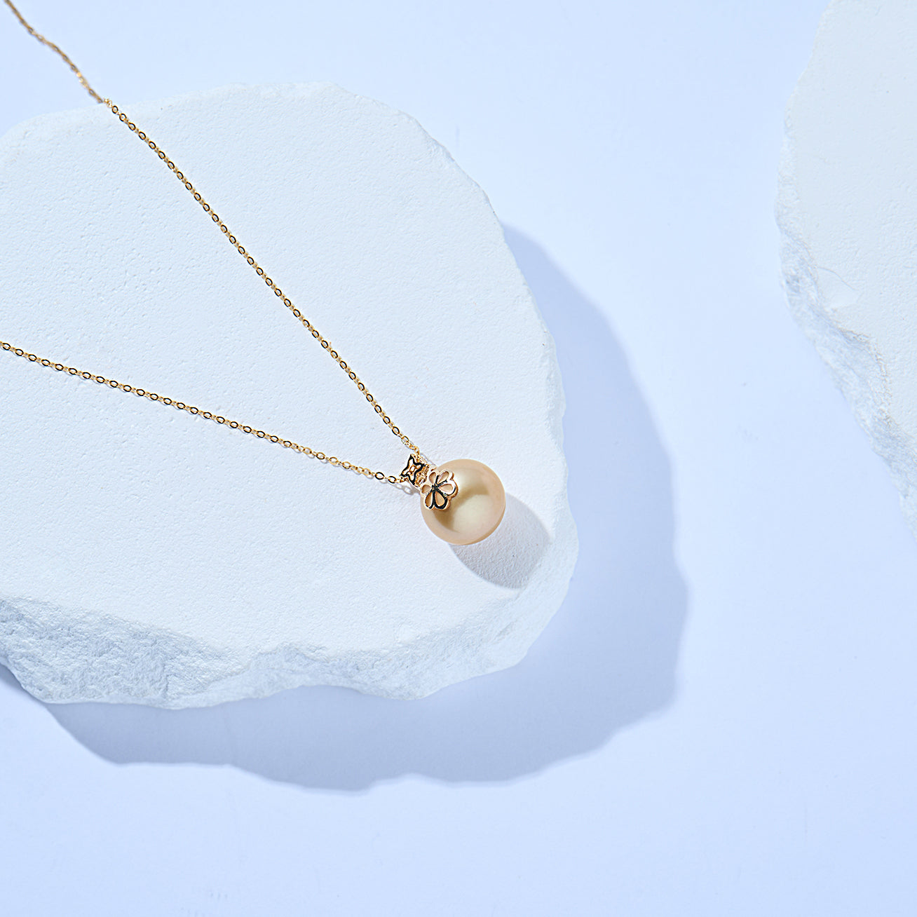 18K Solid Gold South Sea Golden Pearl Necklace KN00305 - Luxury Pearl Jewelry for Women, Elegant Gift for Wedding, Anniversary & Special Occasions