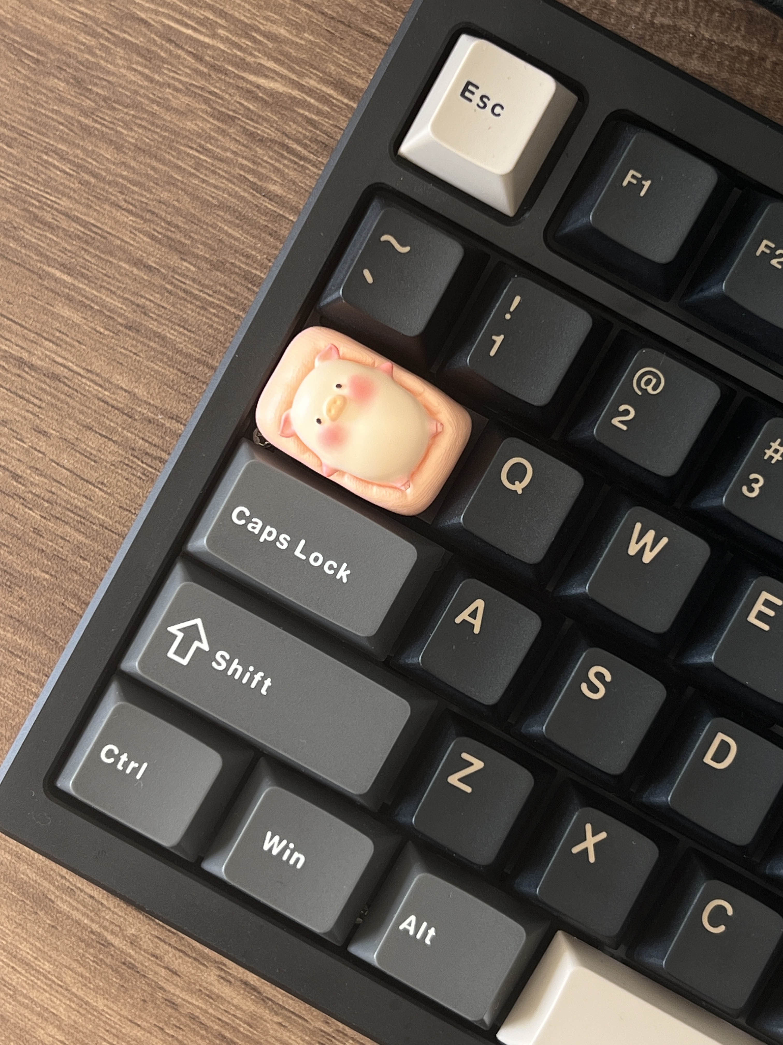 Handmade Resin Cute Lying Flat Pig Keycap - Unique Personality Keycap for Mechanical Keyboards | Perfect for Gaming, Typing & Custom Keyboard Enthusiasts
