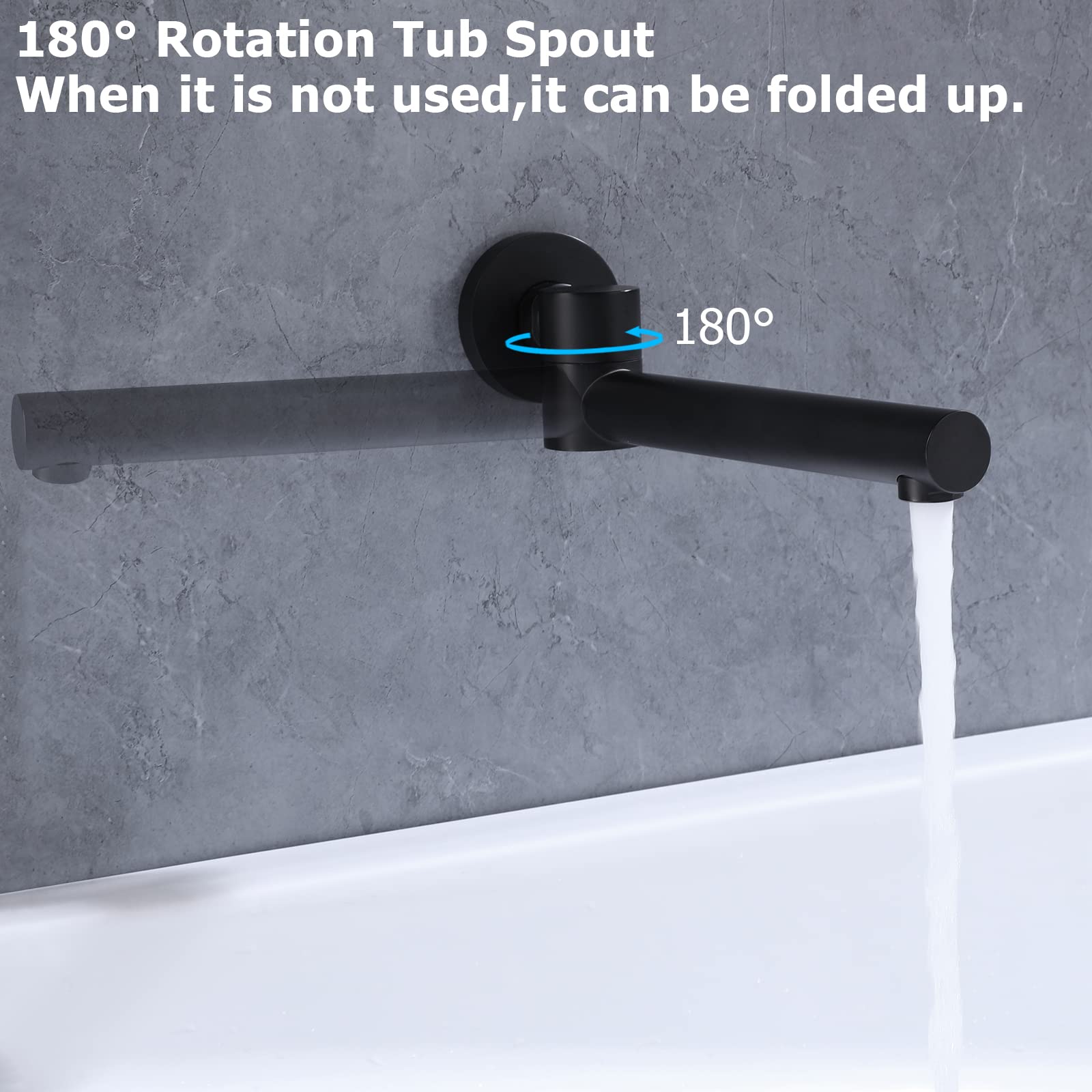 3 Handle Shower Faucet Set - Matte Black Complete Tub Shower Trim Kit with Valve | Bathroom Remodel, Modern Home Upgrade & Spa-Like Shower Experience