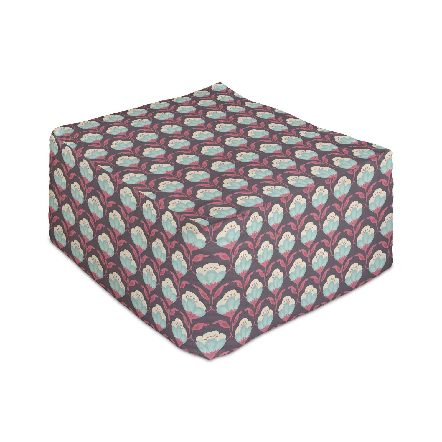 Vintage Floral Rectangle Pouf Ottoman - 25