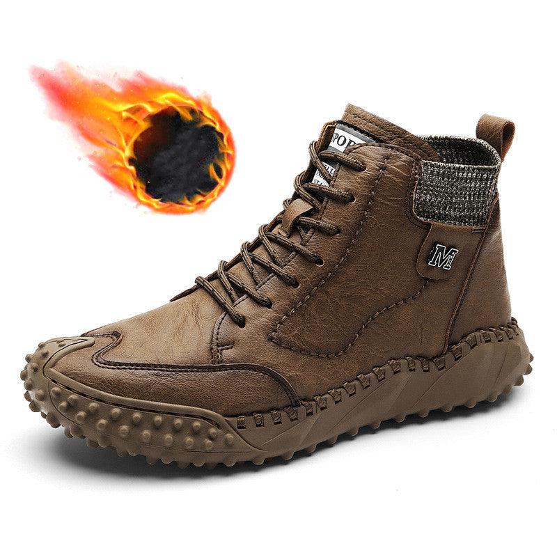 Lovevop Women's Casual Platform High Top Leather Boots - Comfortable & Stylish for Everyday Wear, Work, and Outdoor Activities