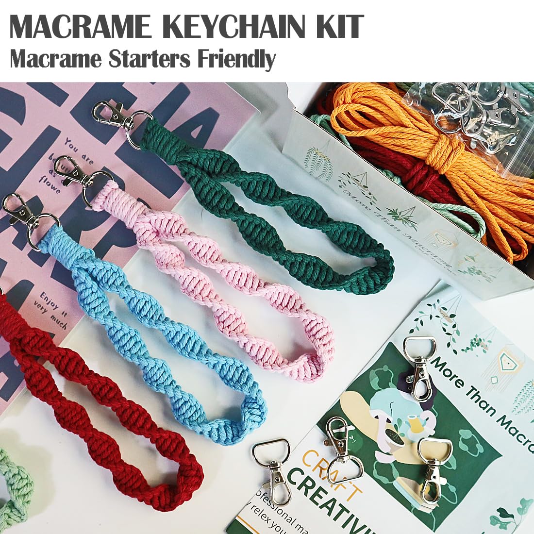 Suo Long Macrame Starter Kit - DIY Macrame Keychain Kit for Beginners | Perfect for Home Decor, Gifts & Craft Projects
