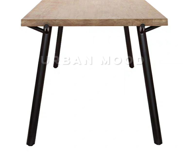 HAZEL Modern Industrial Solid Wood Study Desk - Sturdy Writing Table for Home Office, Study Room & Workspace - Perfect for Remote Work, Online Classes & Crafting