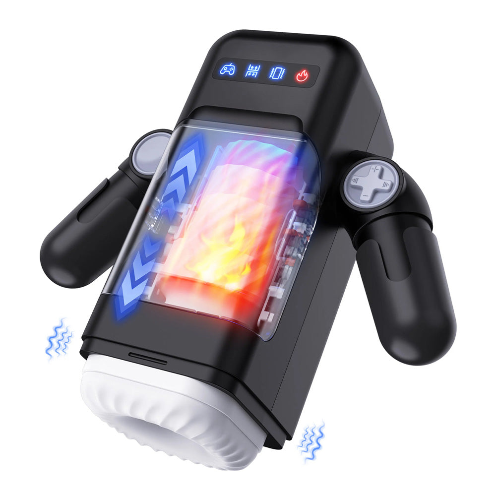 Amovibe Automatic Thrusting Vibrating Warming Game Cup Masturbator - Realistic Male Sex Toy for Solo Play & Couples Fun