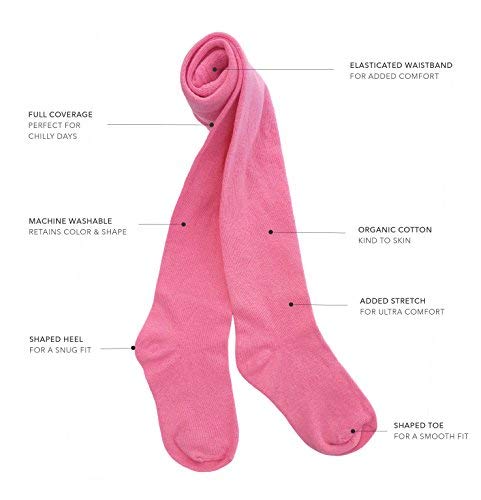 Organic Winter Baby Girls' Tights - Soft & Warm 1-Pair Leggings for Toddlers - Perfect for Cold Weather, Playdates & Holiday Outfits