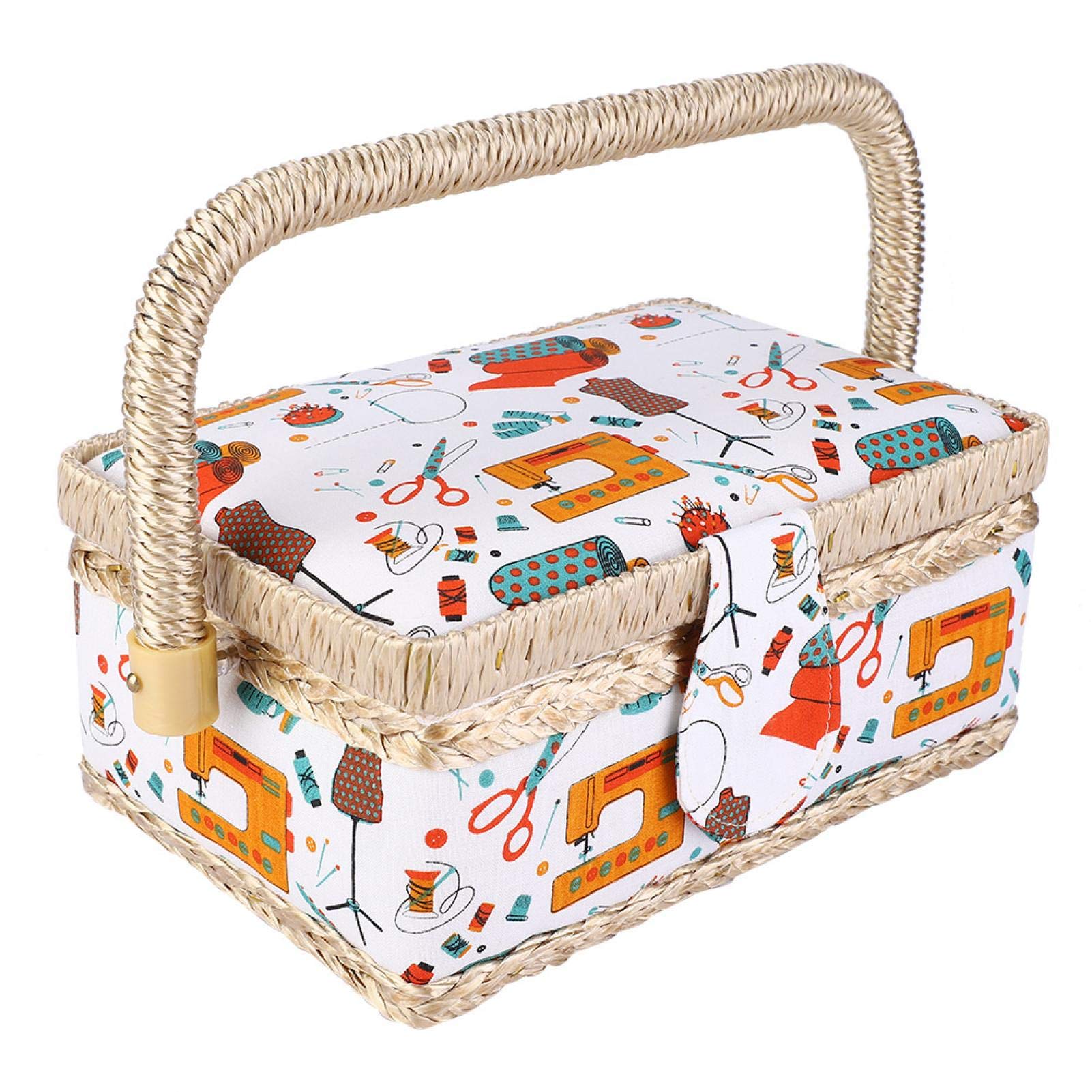 Durable Sewing Storage Organizer Box with Baskets - Perfect for Organizing Scissors, Buttons, Threads & Needles | Ideal for Craft Rooms, Sewing Kits & DIY Projects
