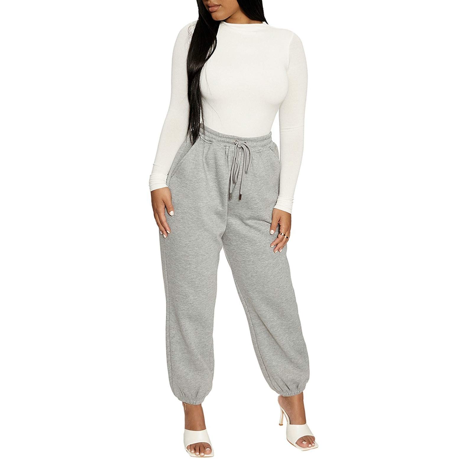 Women's High Waisted Joggers & Teen Girls Sweatpants - Summer Workout Yoga Pants with Cinch Bottom | Loose Fit Comfort for Gym, Lounge & Casual Wear