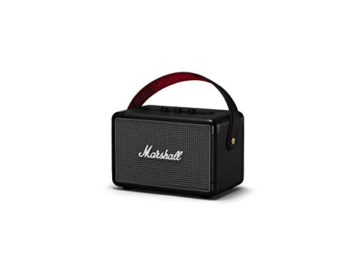 Marshall Kilburn II Portable Bluetooth Speaker - Wireless Outdoor Speaker with 20+ Hours Playtime, IPX2 Water Resistance, Bass & Treble Controls - Perfect for Travel, Beach, Camping & Home Use (Black, Model 1002634)