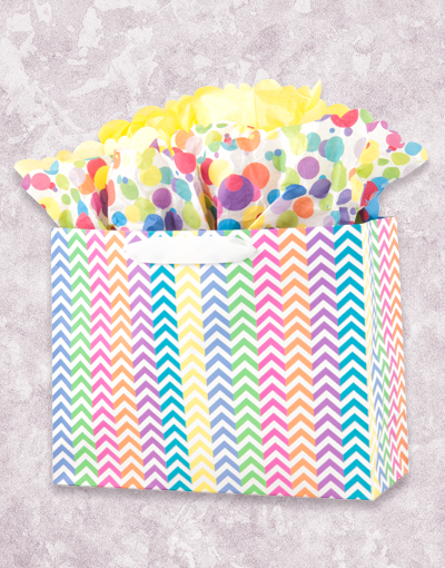Chevron Stripe Bright Gift Bags - Elegant Party Favor Bags for Birthdays, Weddings & Baby Showers - Premium Quality Gift Packaging for Any Occasion