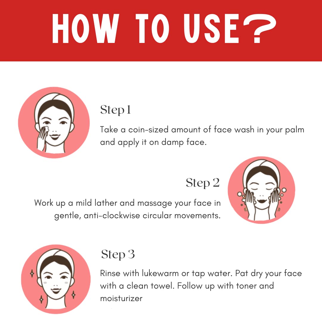 Strawberry Extract Face Wash for Soft & Glowing Skin | Paraben & Sulfate Free | Gentle Cleanser for Daily Skincare Routine | Pack of 1 | Perfect for Morning & Night Use
