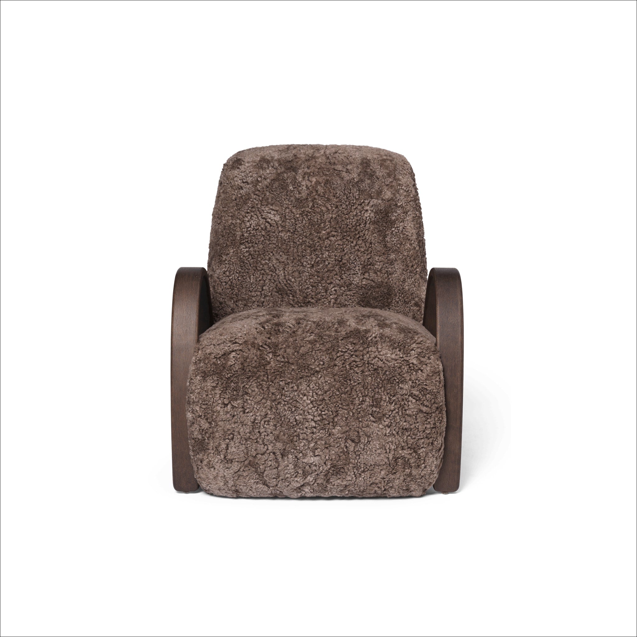 FERM LIVING Buur Lounge Chair with Sheepskin Upholstery in Sahara - Modern Scandinavian Design for Living Room, Bedroom, or Office Comfort