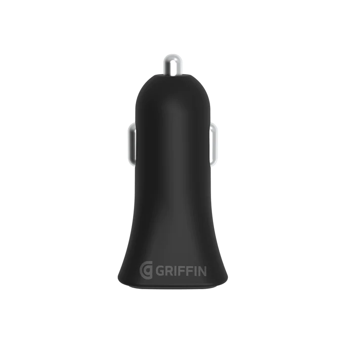 Griffin PowerJolt Dual USB Car Charger - 12W Fast Charging, Universal Compatibility (Black) - Perfect for Road Trips & Daily Commutes
