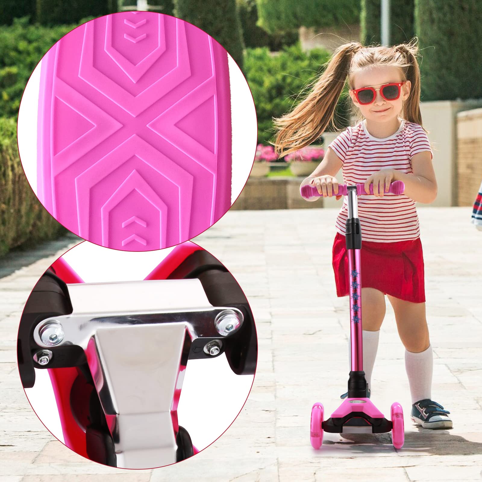 **Best 3 Wheel Scooter for Kids Ages 3-12 - Light Up Wheels, Adjustable Height & Sturdy Deck - Perfect for Outdoor Play, Commuting & Birthday Gifts**