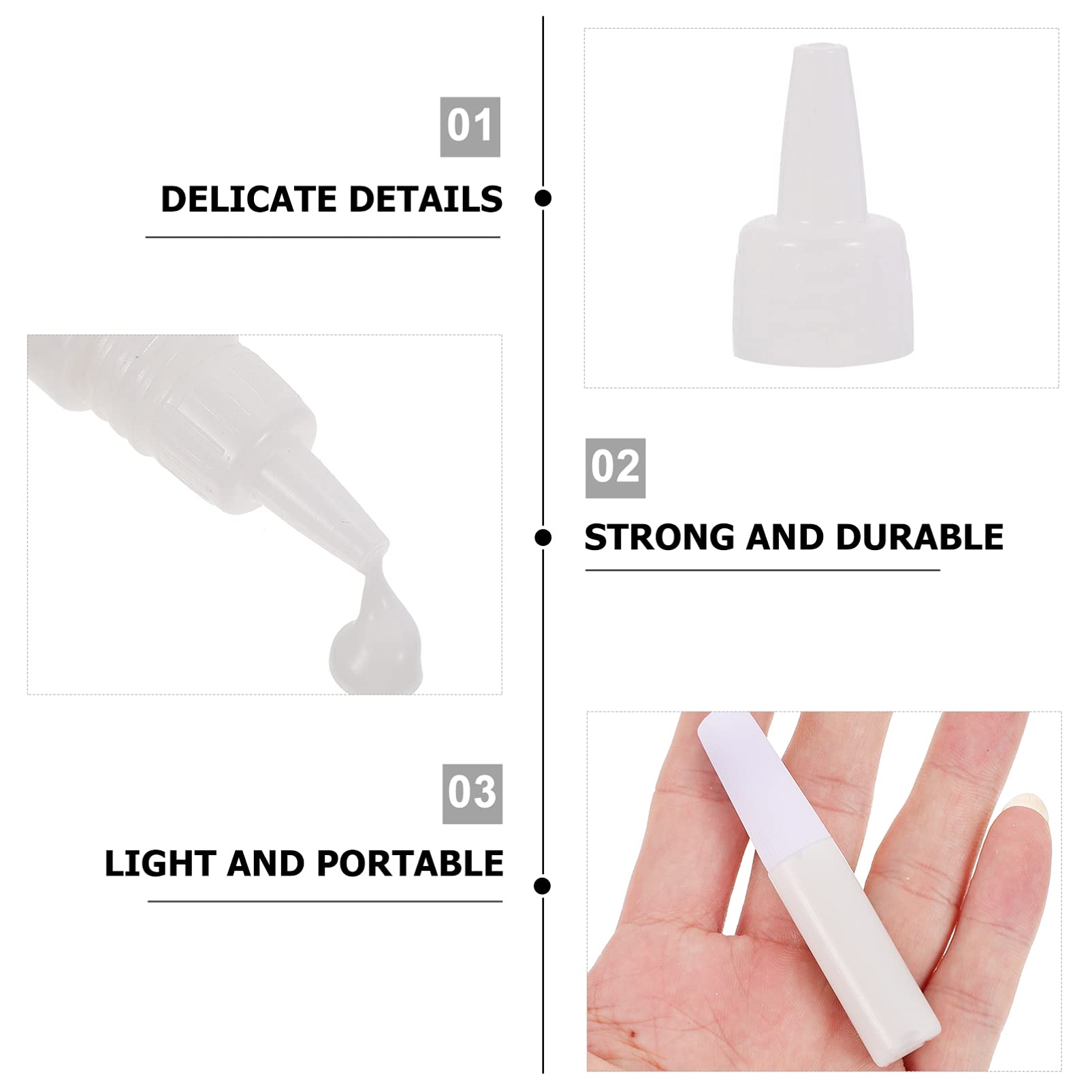 EXCEART 50pcs White Latex Model Glue - Urethane Adhesive for DIY Crafts, Water-Soluble Multifunctional Liquid Glue - Perfect for Students, Manual Projects, and Small Repairs | Ideal for Scrapbooking, Model Making, and Home DIY