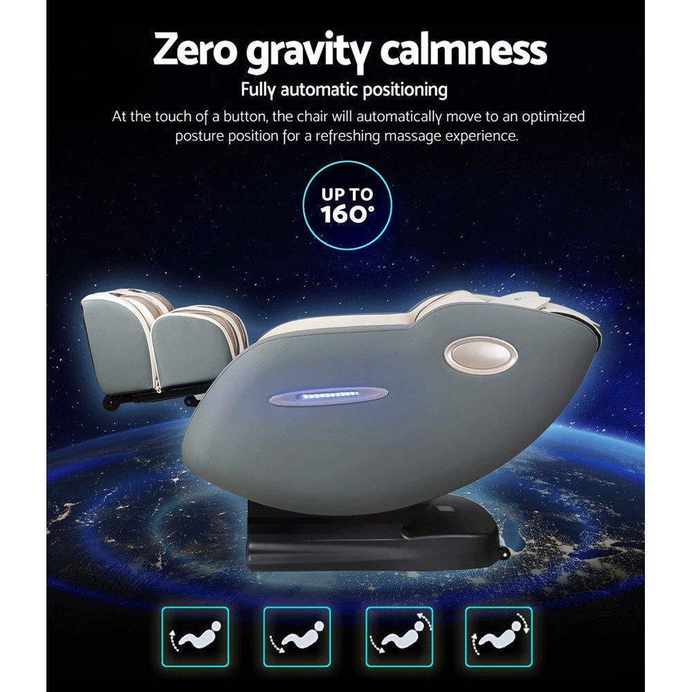 Livemor Electric Massage Recliner Chair with Full Body Shiatsu Massage - Grey Ozeni for Home, Office & Relaxation Therapy