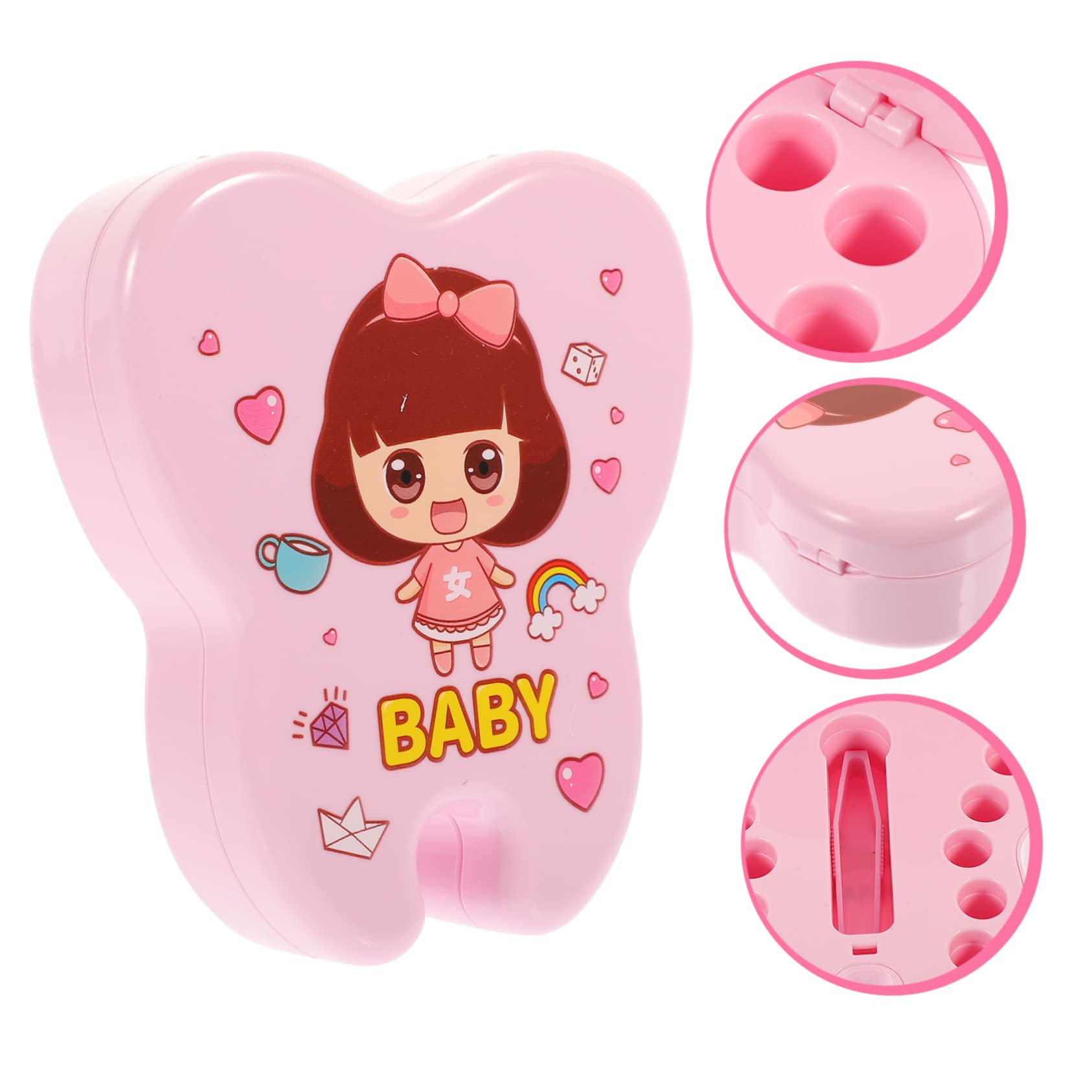 HEMOTON 2-Pack Baby Tooth Keepsake Box - Plastic Tooth Storage Container for Newborns, First Tooth Holder for Boys & Girls (Pink) - Perfect for Preserving Childhood Memories & Milestone Gifts