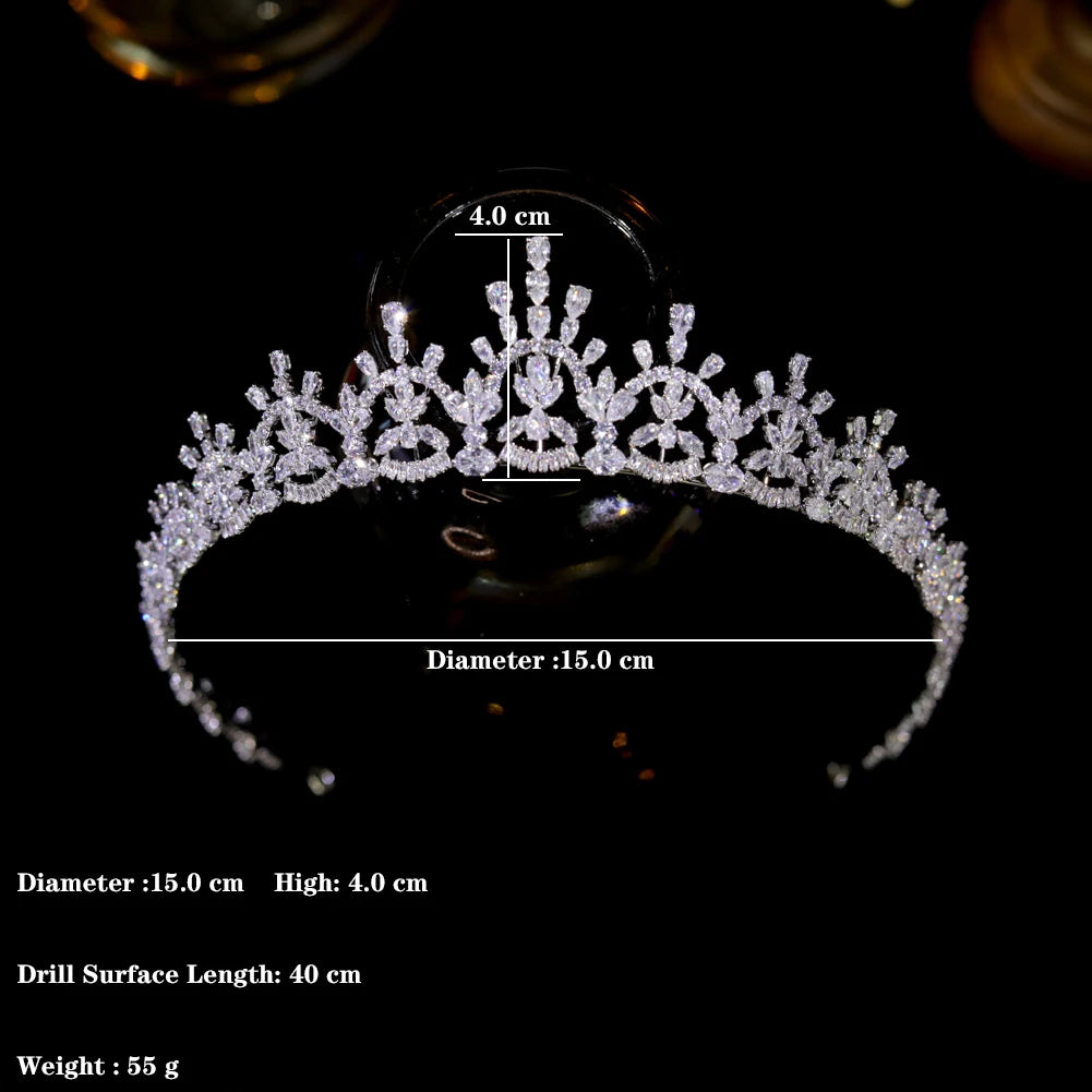 Sparkling Bridal Tiara Headband with Crystal Cubic Zirconia – Elegant Wedding Hair Accessory for Brides, Bridesmaids & Prom – Perfect for Weddings, Formal Events & Special Occasions