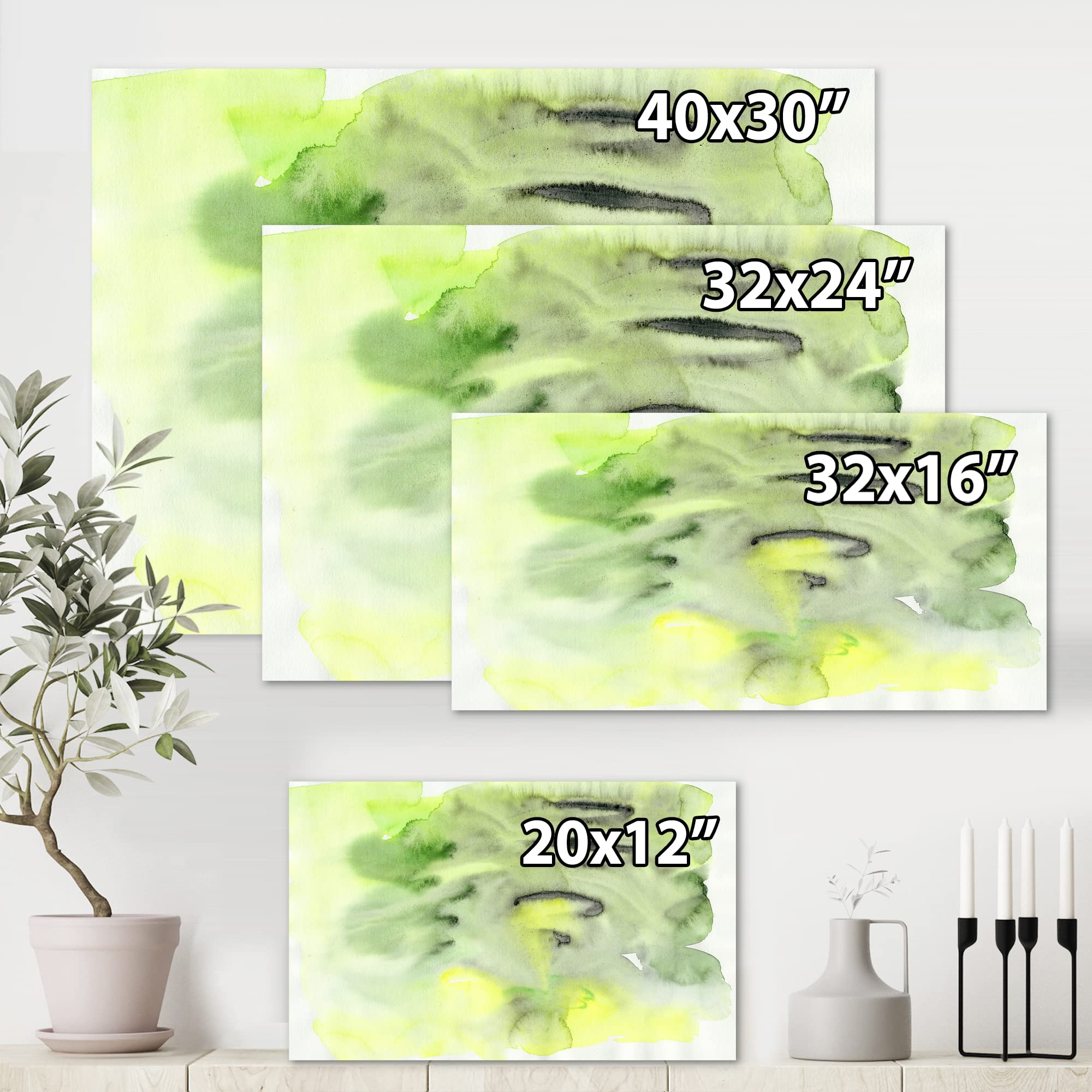 Abstract Pond of Green and Yellow Modern Canvas Wall Art - Handmade Contemporary Home Decor for Living Room, Bedroom & Office - Perfect Gift for Housewarming & Interior Design