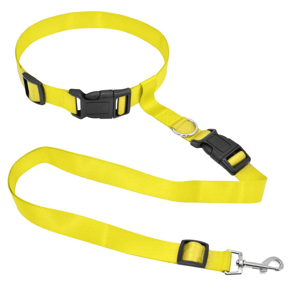 **Yisatann Nylon Dog Leash and Collar Set - Durable Reflective Pet Walking Lead for Small Medium Large Dogs - Yellow (Perfect for Daily Walks, Training & Outdoor Adventures)**