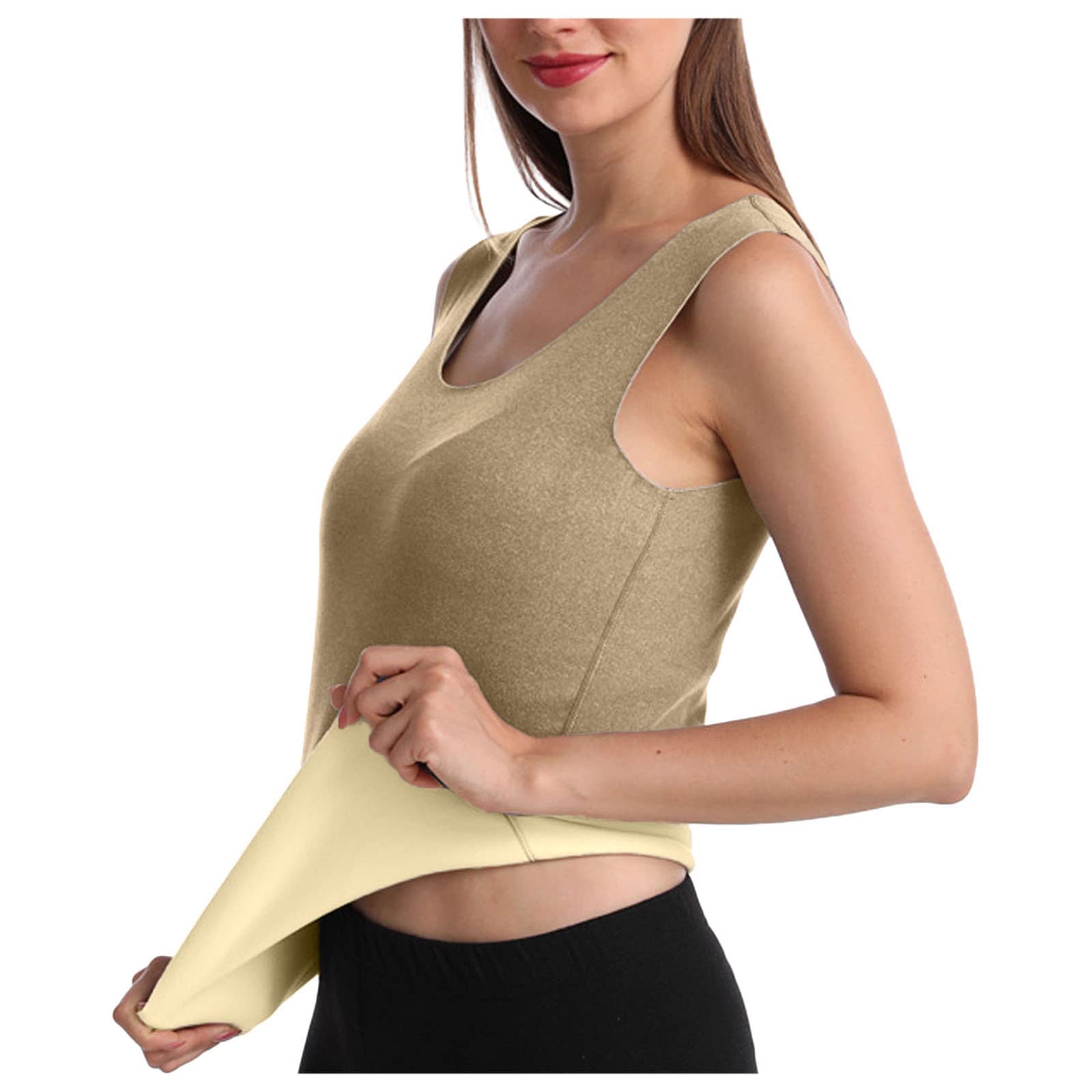 Women's Fleece-Lined Thermal Underwear Tops - Warm Winter Layering Tank with High Neck for Cold Weather | Perfect for Outdoor Activities, Skiing & Winter Sports