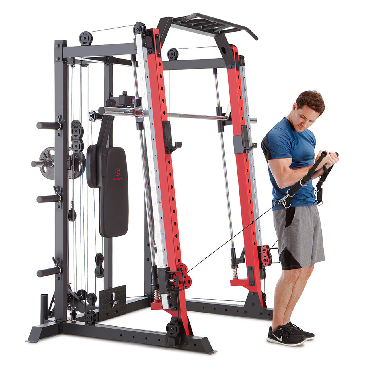 Marcy SM 4033 Smith & Squat System - Home Gym Equipment for Strength Training & Weight Lifting - Perfect for Home Workouts & Fitness Enthusiasts
