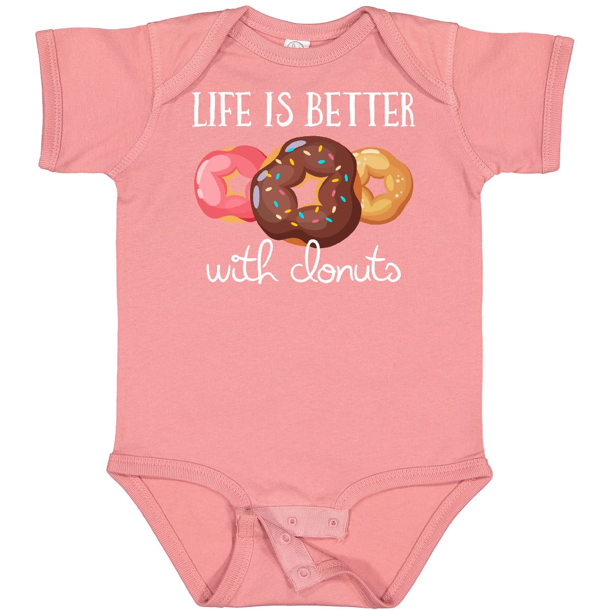 Inktastic Life is Better with Donuts Baby Bodysuit - Cute Donut-Themed Onesie for Infants & Toddlers - Perfect for Birthday Gifts, Photo Shoots & Casual Outings