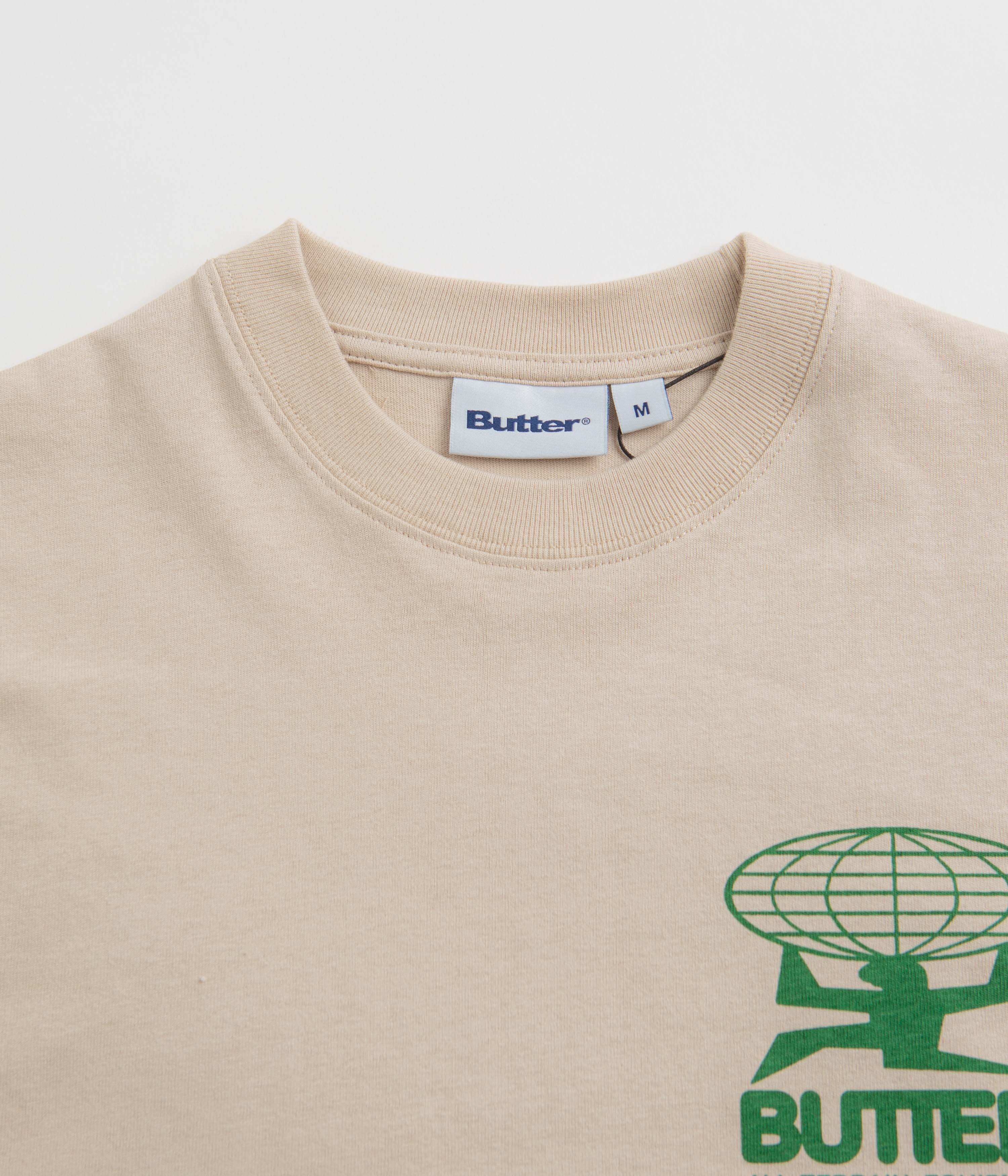 Butter Goods All Terrain T-Shirt for Men - Comfortable Sand & Green Cotton Tee - Perfect for Outdoor Adventures, Hiking and Casual Wear