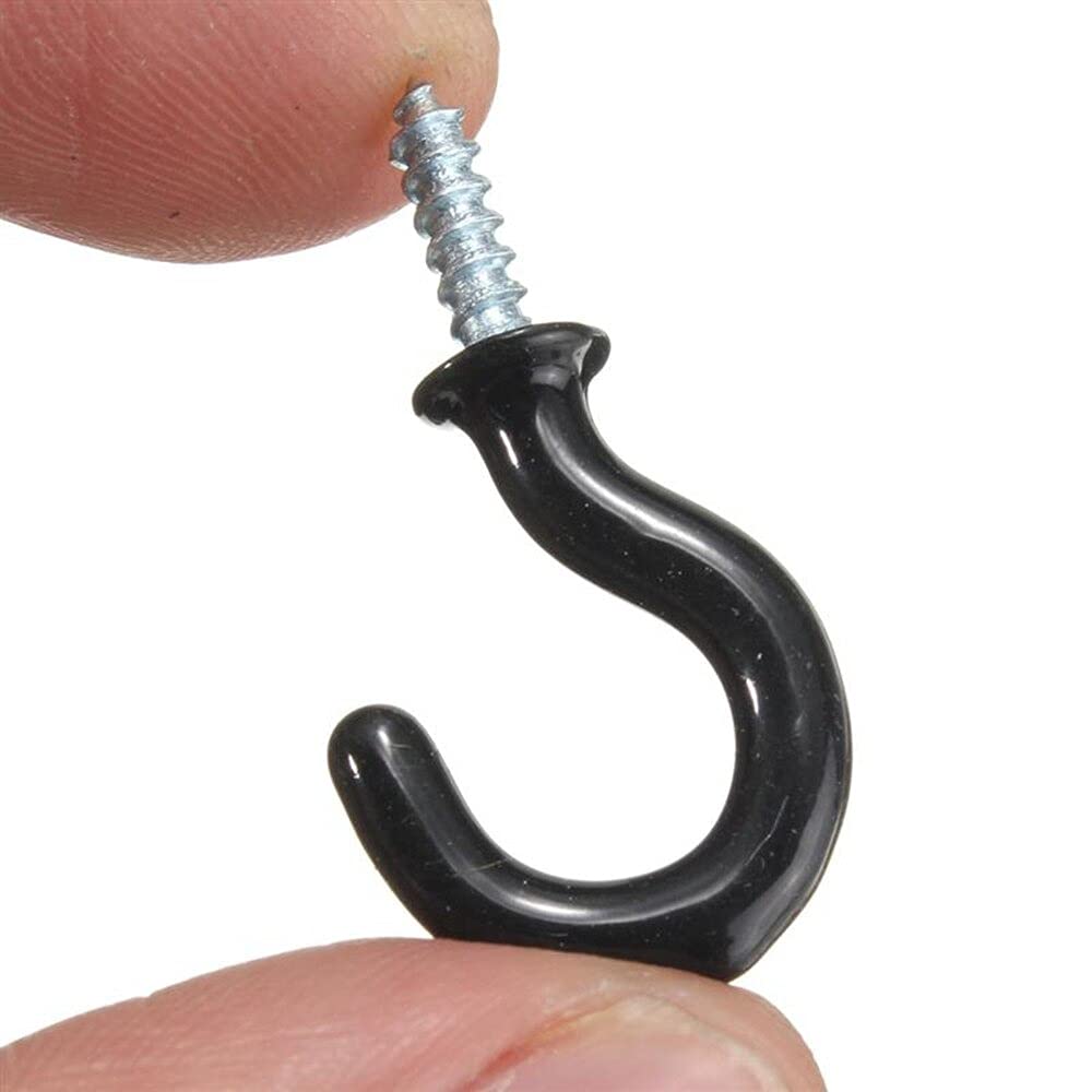 10-Pack White Heavy Duty Screw-in Ceiling Hooks for Mugs - 2 Inch Shouldered Hanger Cup Hooks - Ideal for Kitchen, Pantry, or Garage Organization