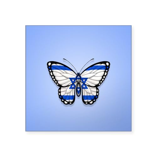 Clear - Israeli Flag Butterfly On Blue Sticker